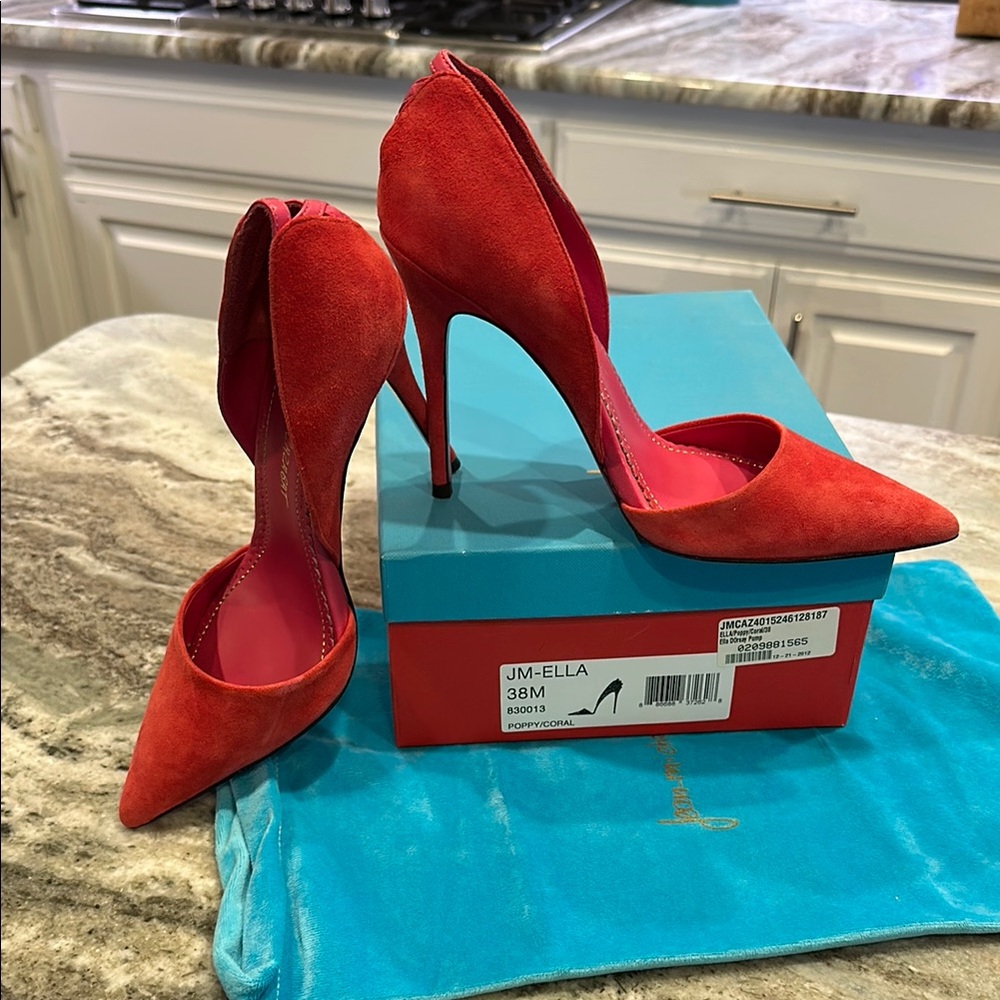 Jean-Michel Cazabat "Ella" D'Orsay Pumps - Coral - size 38 (7 1/2) - NIB - Picture 3 of 9